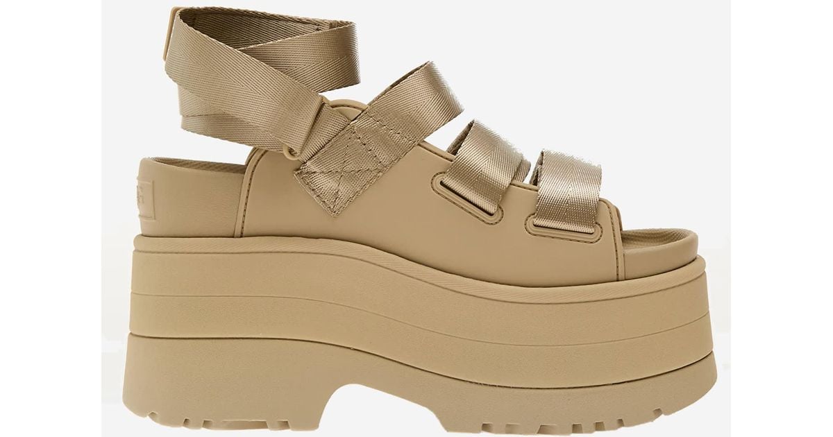 UGG Golden Rise Sandal in Natural | Lyst