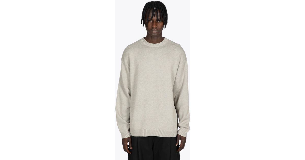 Studio Nicholson Merino Cotton Oversized Crew Neck Grey Wool