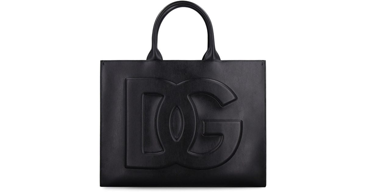 Dolce & Gabbana Dg Daily Leather Tote in Black | Lyst