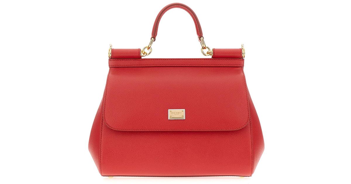 Dolce & Gabbana Leather Large Sicily Handbag in Red Lyst UK