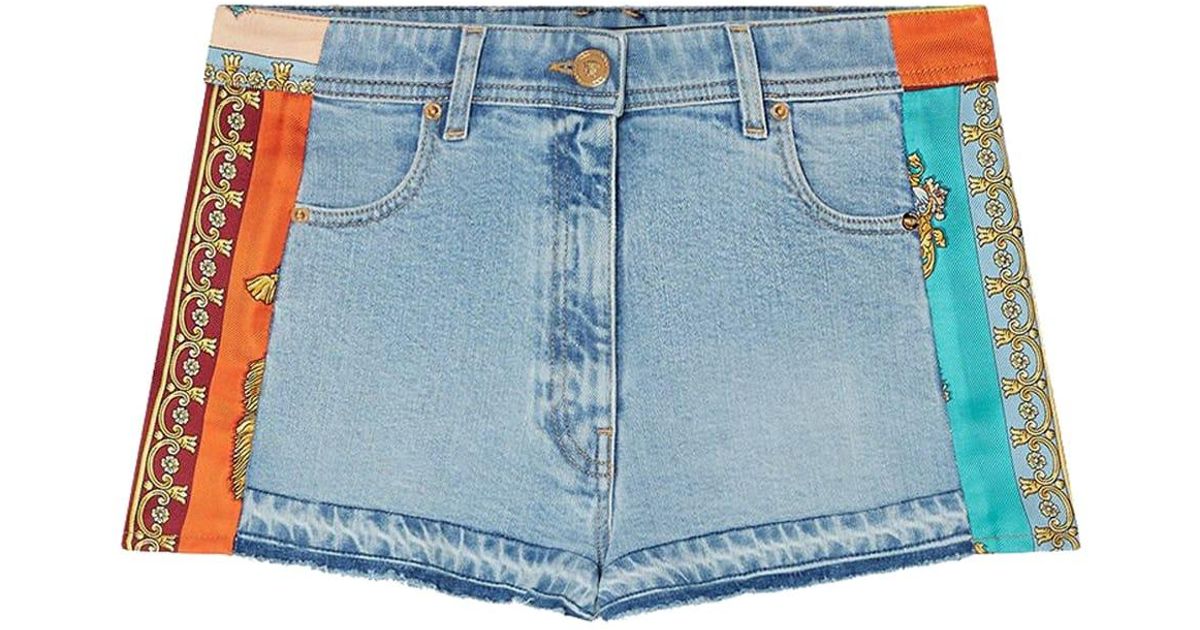 Versace Denim Short Royalty in Blue | Lyst