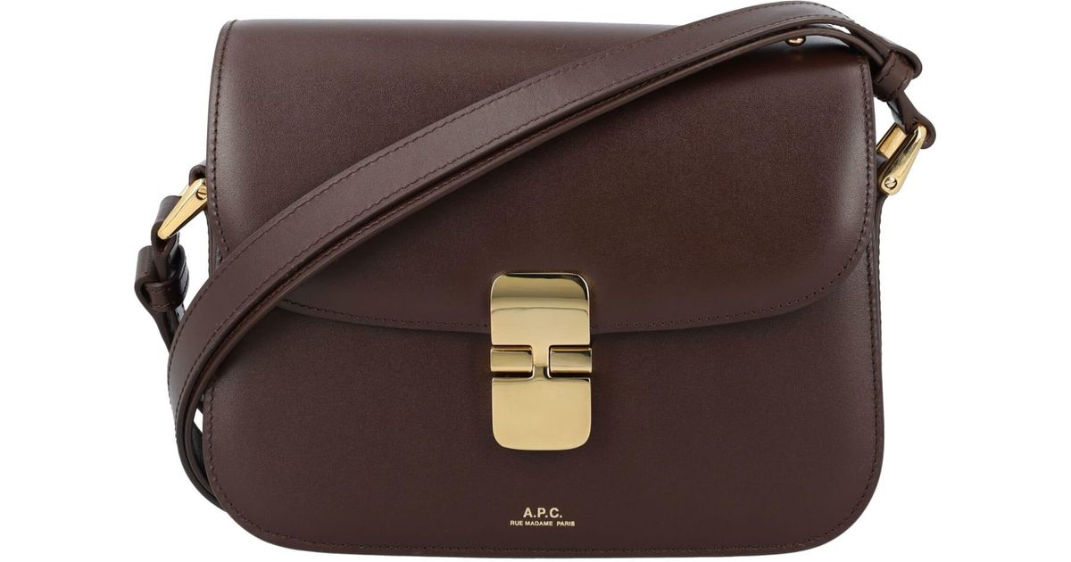 A.P.C. Leather Grace Small Bag in Dark Brown (Brown) | Lyst
