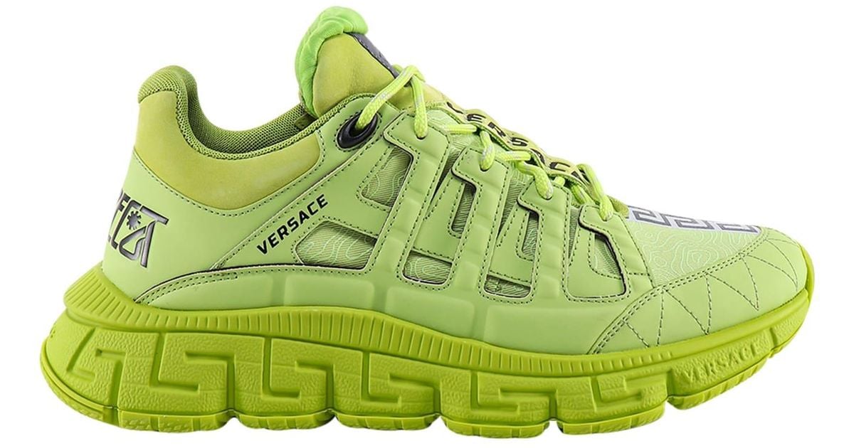 Versace Leather Trigreca Sneakers in Green for Men Lyst