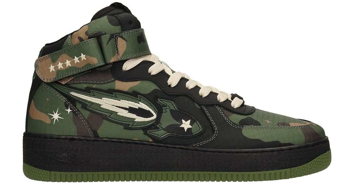 ENTERPRISE JAPAN Sneakers In Camouflage Leather And Fabric in Green for ...