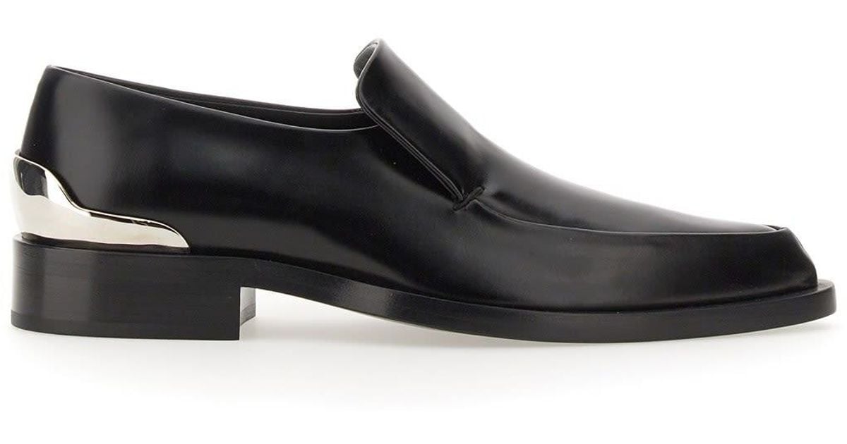 Jil Sander Leather Loafer in Black | Lyst