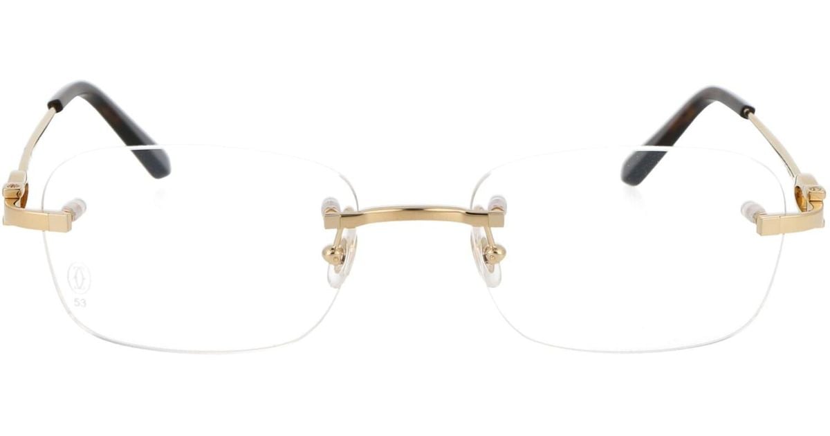 Cartier Ct0290o Glasses in Metallic for Men Lyst UK
