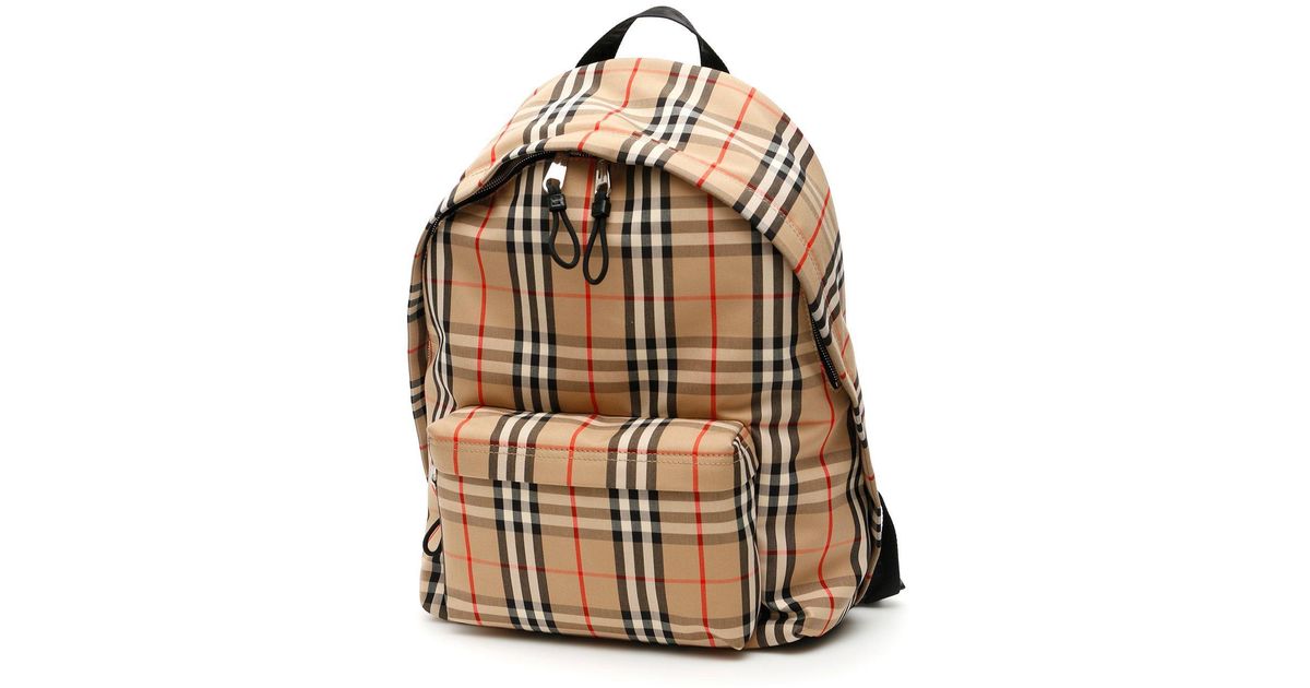 Vintage Check Cotton Backpack in Archive Beige - Children
