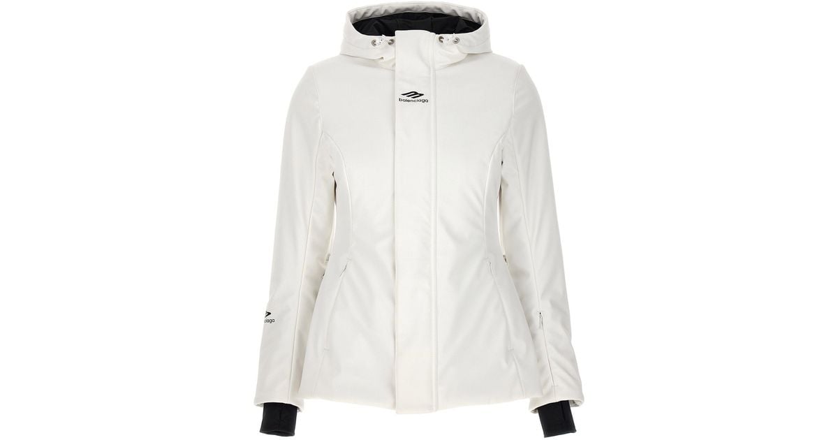 Tech Hourglass Icon Balenciaga Ski Hourglass Parka in White | Lyst