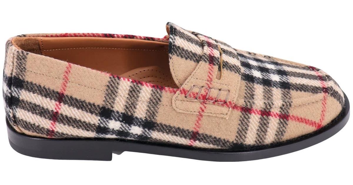 Burberry Loafer in Natural | Lyst