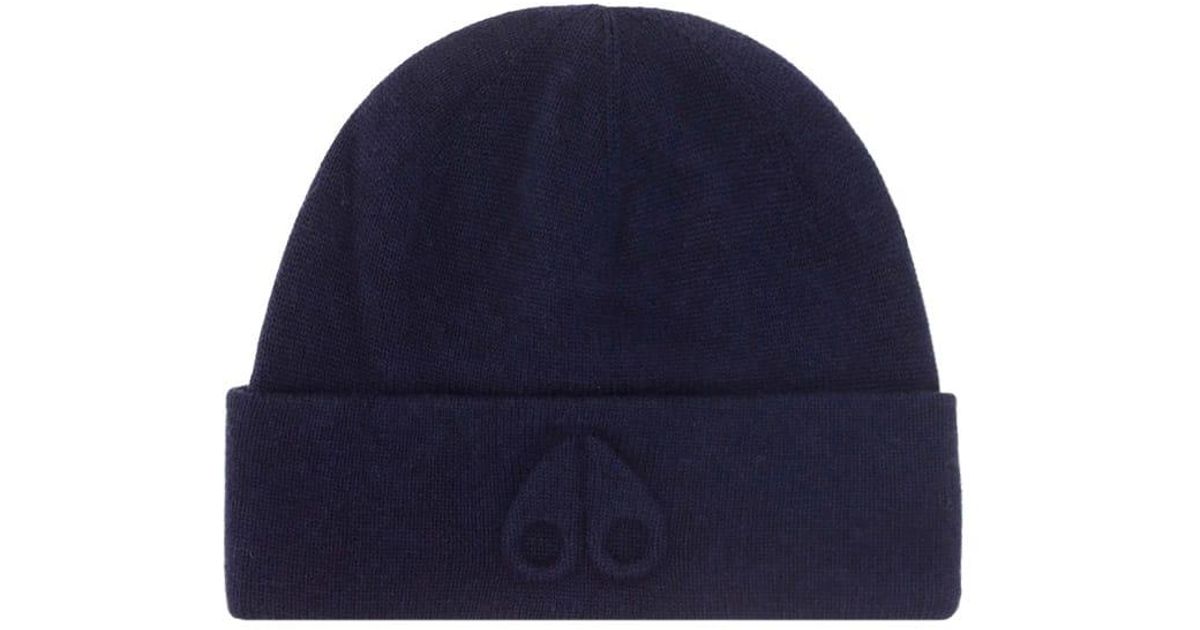Moose Knuckles Wool Beanie Hat in Blue for Men Lyst