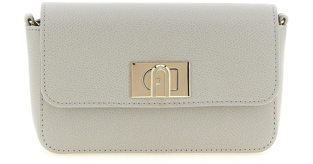 Furla Lock Furla Crossbody Bag in Gray | Lyst