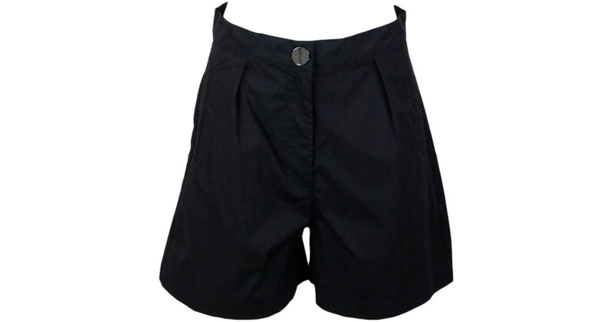 Armani Stretch Cotton Bermuda Shorts With Welt Pockets And Small Pleats ...