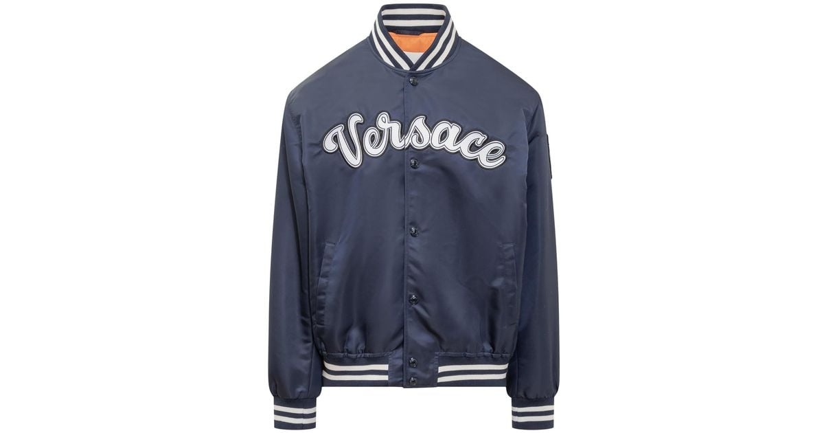 Versace Varsity Jacket in Blue for Men | Lyst