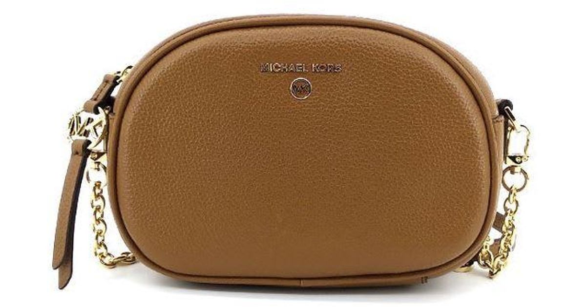 Michael Kors Leather Sm Oval Camera Xbody in Brown - Lyst