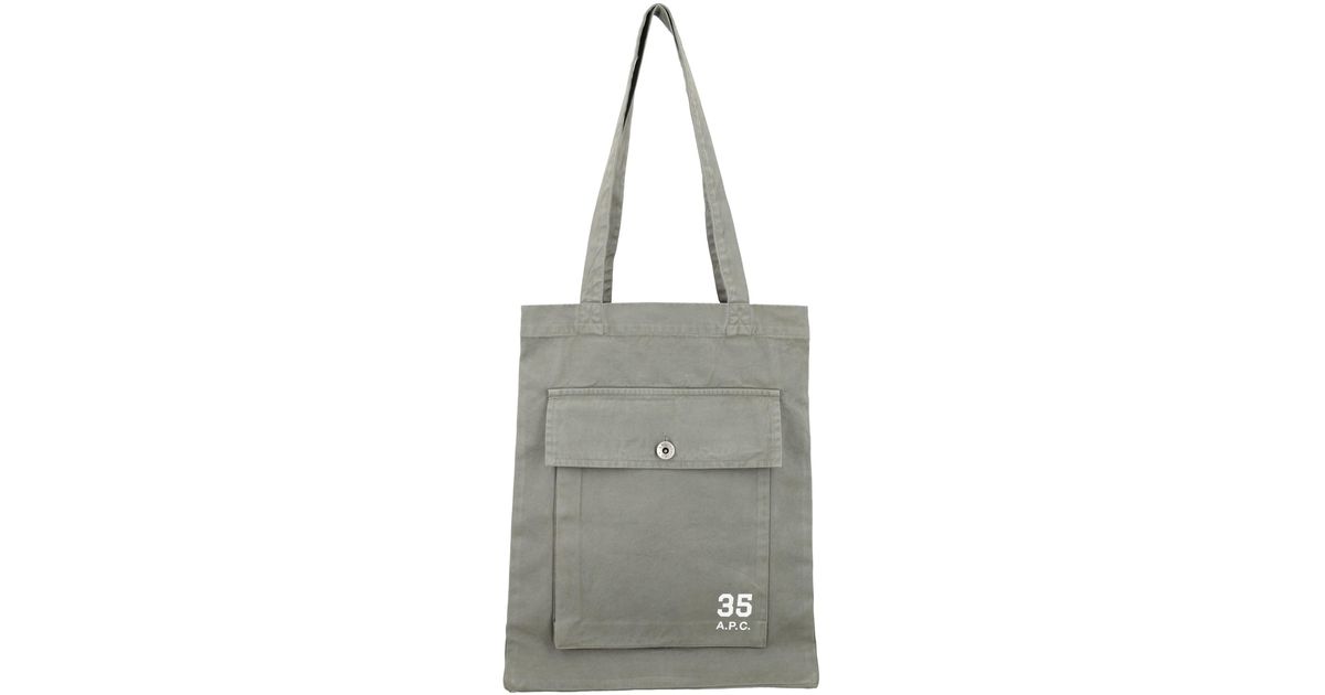 A.P.C. Respect Tote Bag in Gray for Men | Lyst