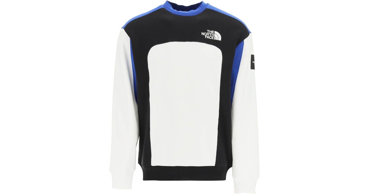 The North Face Fleece Mtn Archive Cut & Sew Sweatshirt in White 