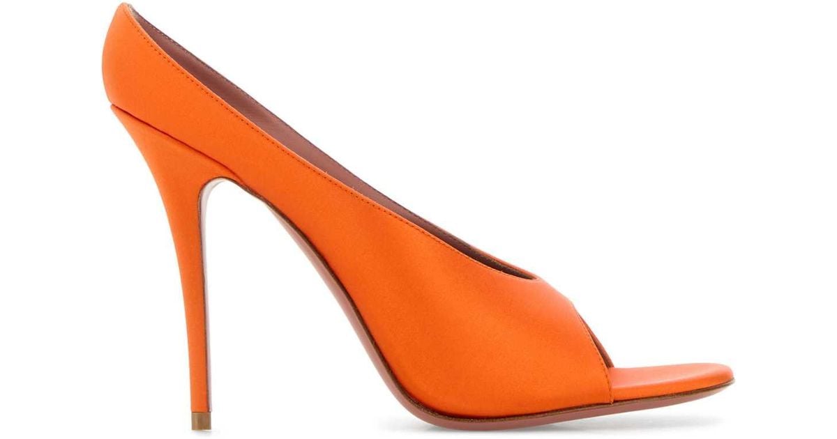 AMINA MUADDI Satin Anok 105 Mules in Orange | Lyst UK