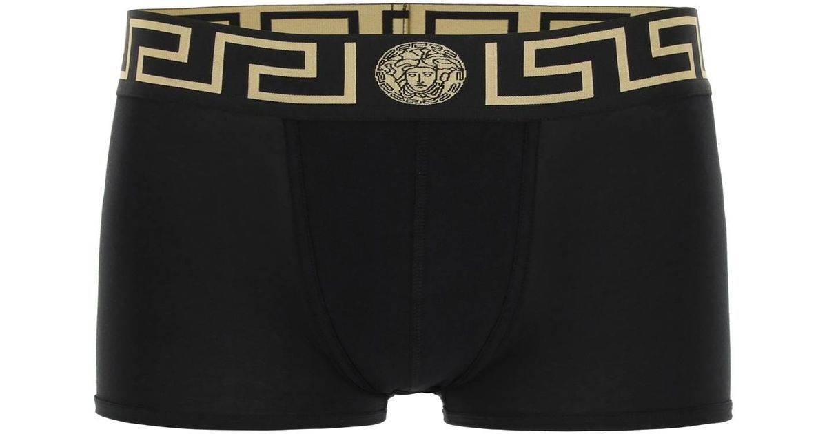 Versace Cotton Greca Border Underwear Trunks in Nero (Black) for Men | Lyst