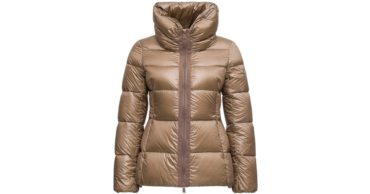 Tatras Synthetic Elan Nylon Down Jacket With High Collar in Beige (Natural)  - Lyst