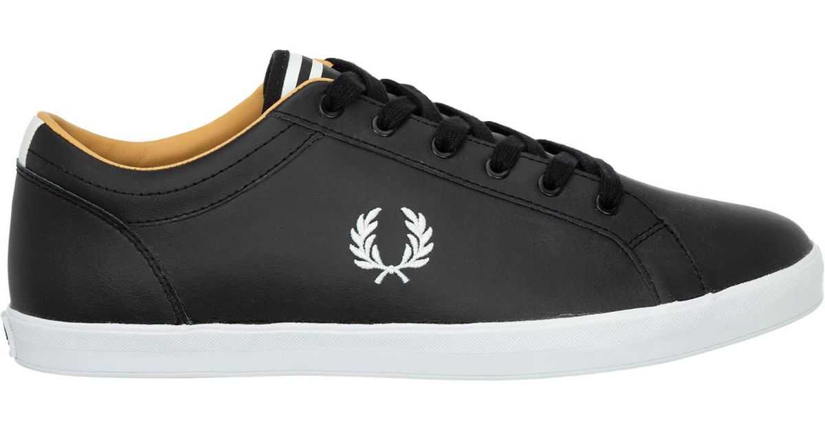 fred perry baseline leather black