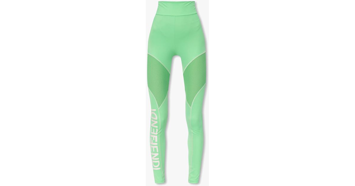 Fendi Leggings With Logo in Green Lyst UK