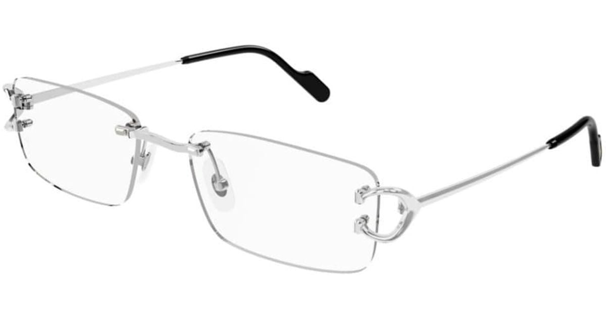 Cartier Ct0344o Glasses in Metallic for Men Lyst