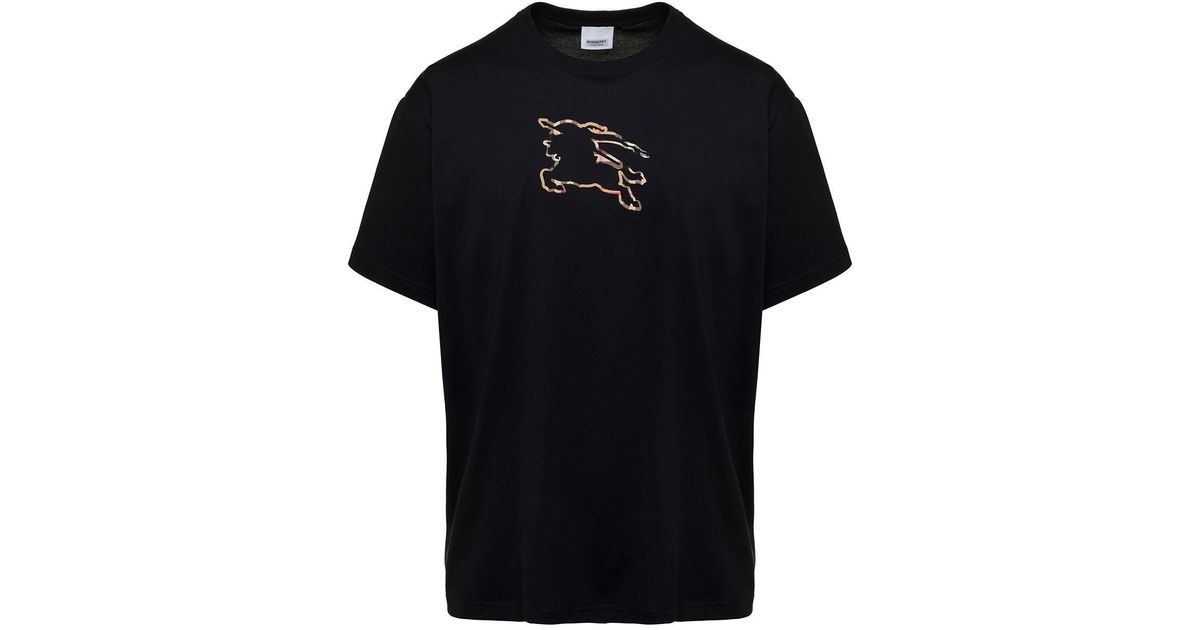 Burberry Crewneck T-shirt With Equestrian Knight Print In Cotton Man in ...