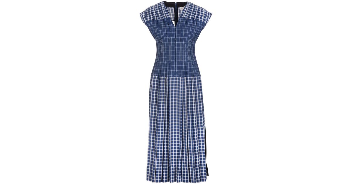 Tory Burch Blue Plaid Claire Mccardell Dress | Lyst