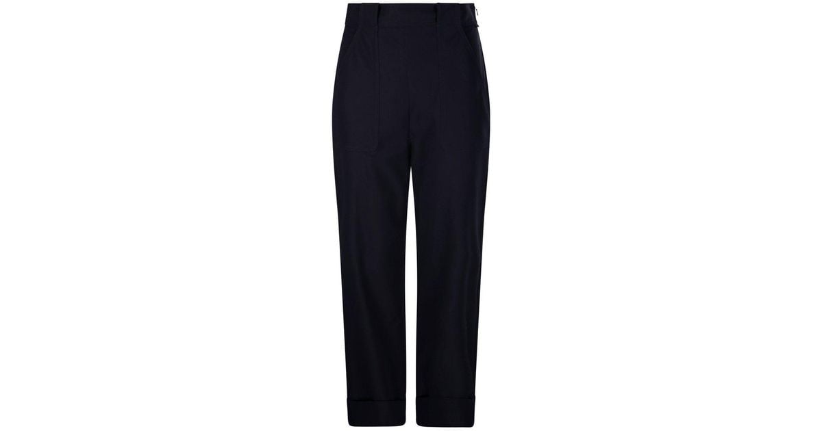 Max Mara Palio Wide-Leg Trousers in Blue | Lyst