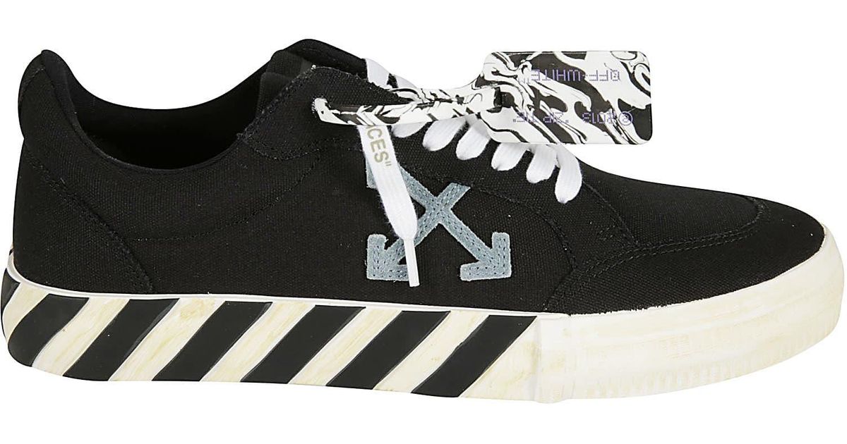 Off-White c/o Virgil Abloh Low Vulcanized Eco Canvas Sneakers in Black ...