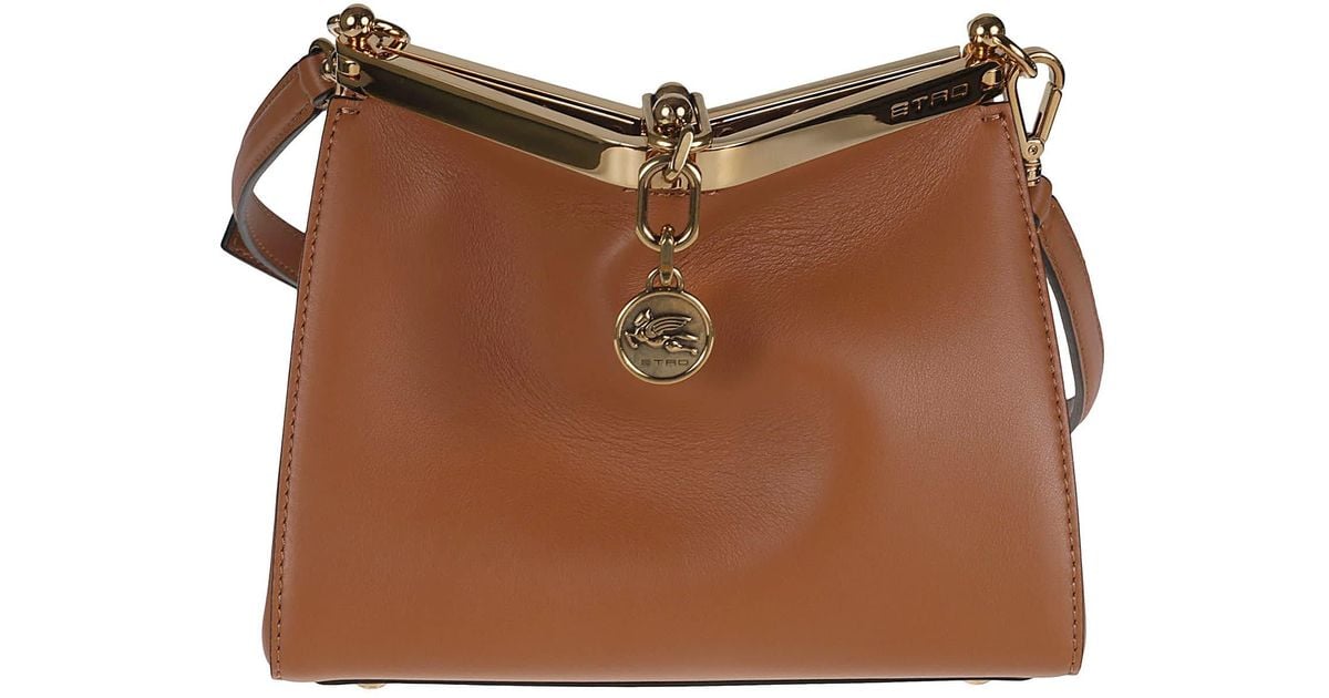 Etro Snap-lock Shoulder Bag in Brown