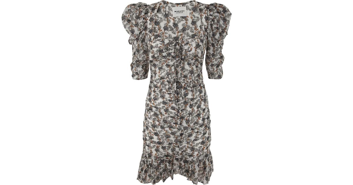 Étoile Isabel Marant Galdino Rouches Mini Dress in Gray | Lyst