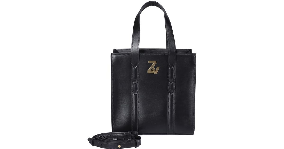 Zadig & Voltaire Zv Le Initiale Small Tote Bag in Black | Lyst