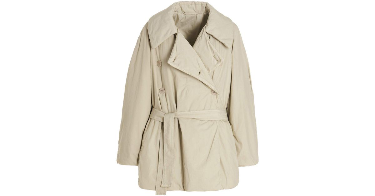 Lemaire Cotton Wadded Puffer Jacket in Gray (Natural) | Lyst