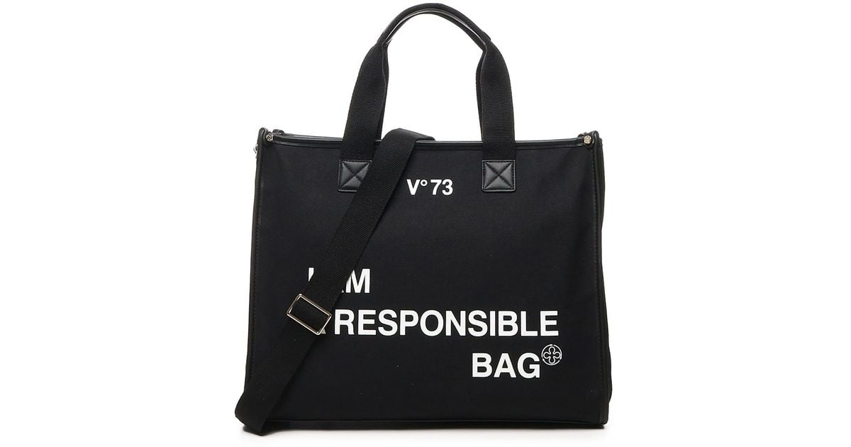 V73 Responsibility Cotton Tote Bag in Black | Lyst