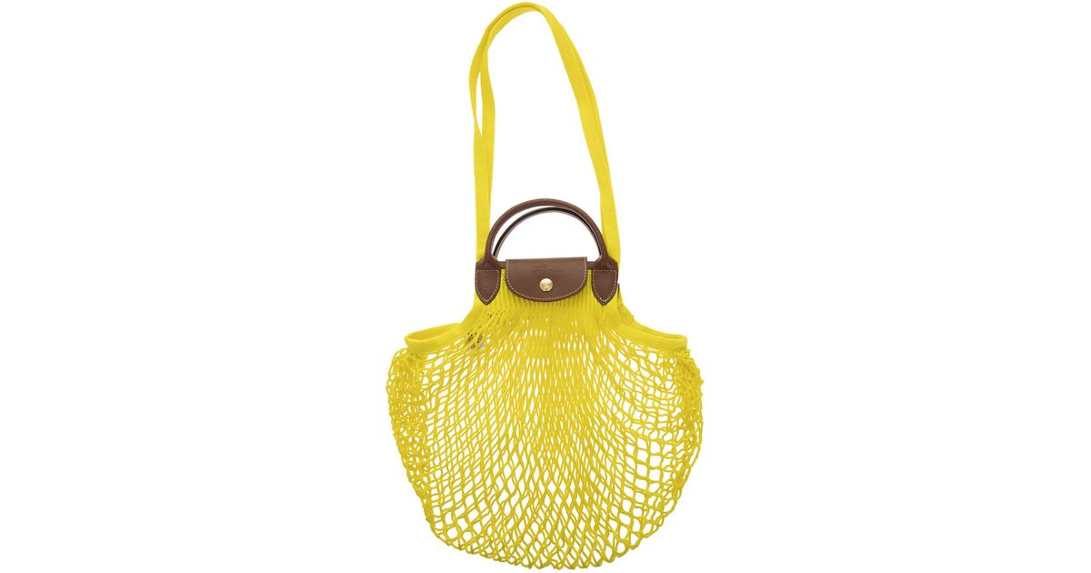 Longchamp Le Pliage Filet - Top Handle Bag in Yellow | Lyst