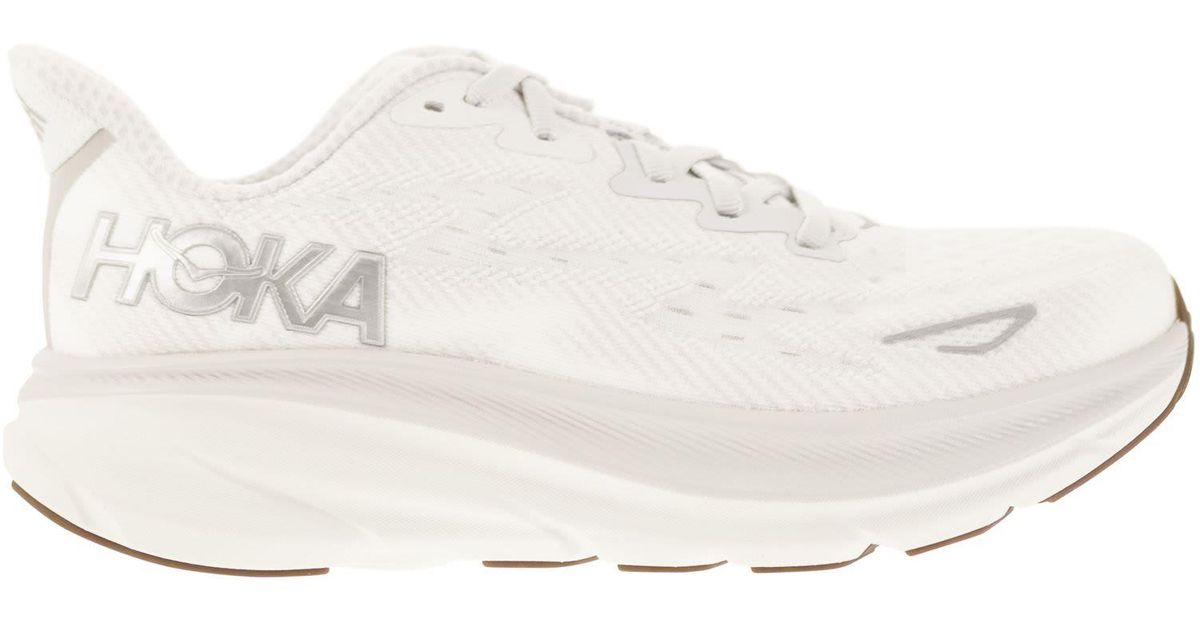 Hoka One One Clifton 9 - Breathable Sports Shoe in White | Lyst