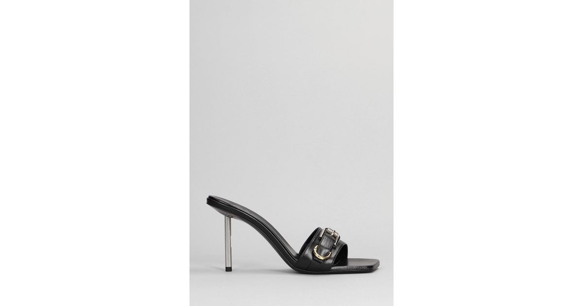 Givenchy Strap High Sandals In Black Leather | Lyst