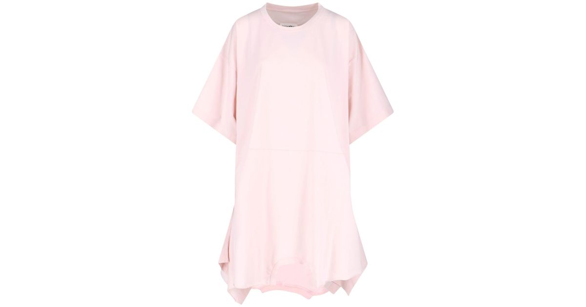 open lace back dress MM6 Maison MARGIELA-S-Pink Mohair-Blend Knit Dress-Pink-Women