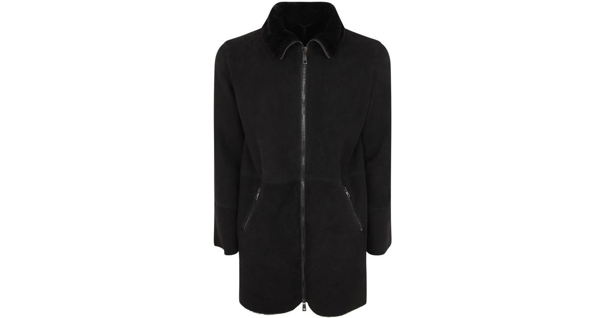 Giorgio Brato Velour Merino High Neck Jacket in Black for Men | Lyst