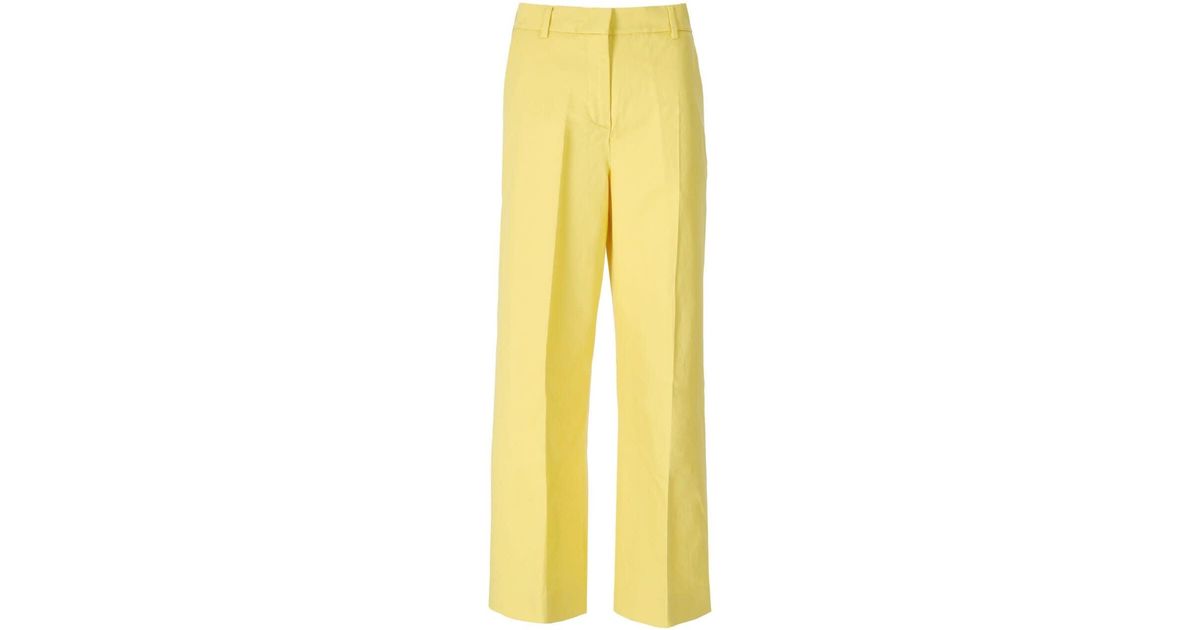 Weekend by Maxmara Zircone Wide Leg Trousers in Yellow | Lyst