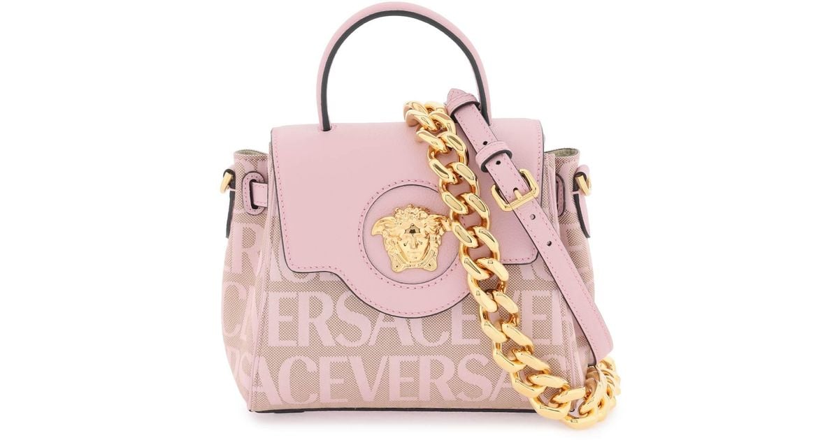 Buy Versace La Medusa Small Handbag 'Baby Pink/Versace Gold
