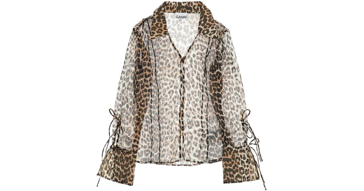Ganni Brown Polyester Shirt