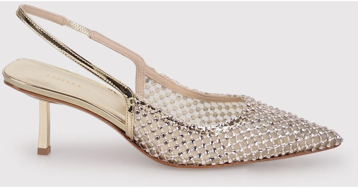 Le Silla Gilda crystal-embellished ballerina shoes - Gold