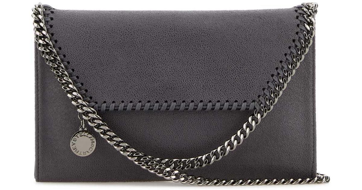 Stella McCartney Dark Shaggy Deer Mini Falabella Crossbody Bag in Grey ...