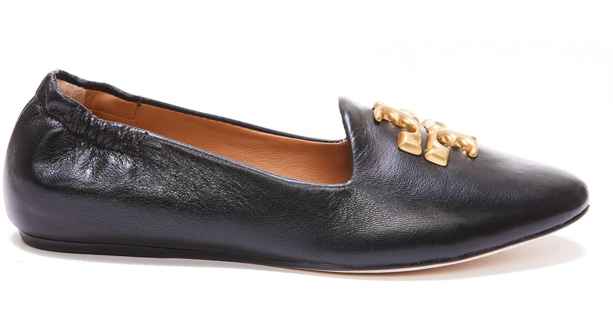 Tory Burch Leather Eleanor Loafers in Black | Lyst
