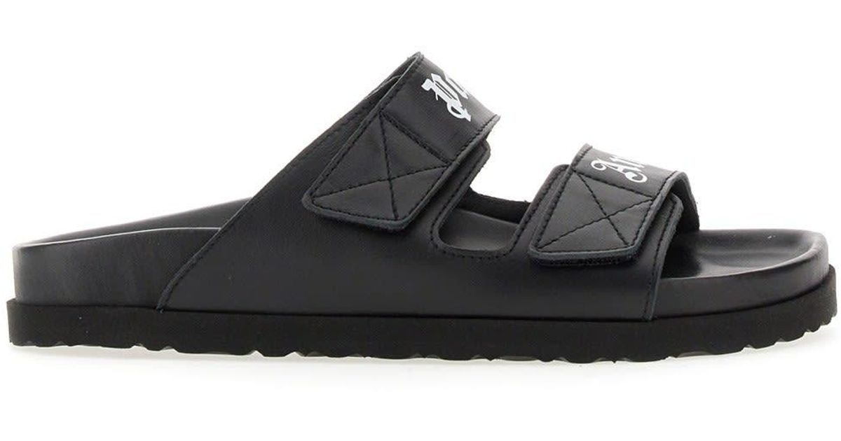 Palm Angels Sandal With Logo in Black | Lyst