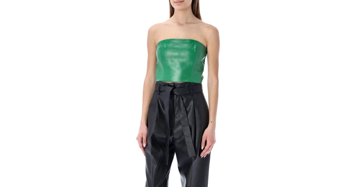 ROTATE Bustier crushed-velvet Top - Farfetch