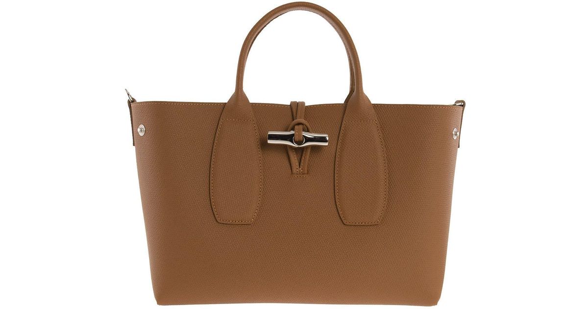 Longchamp Roseau Top Handle Bag M in Natural Lyst