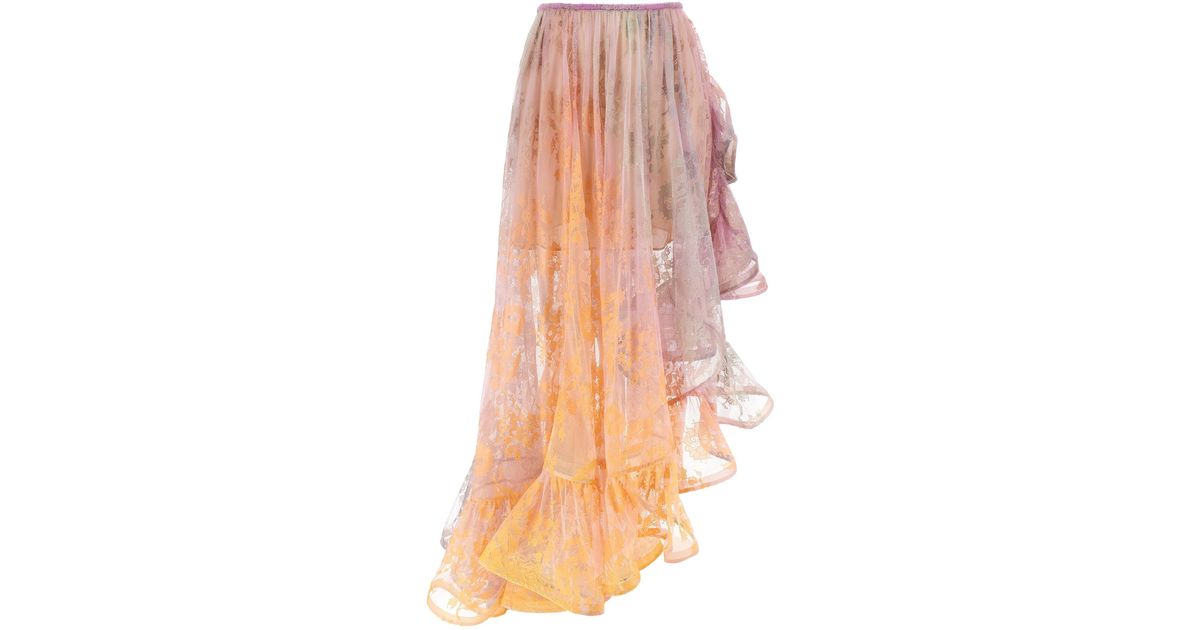 Zimmermann 'Dawning Lace Billow' Skirt in Pink | Lyst UK